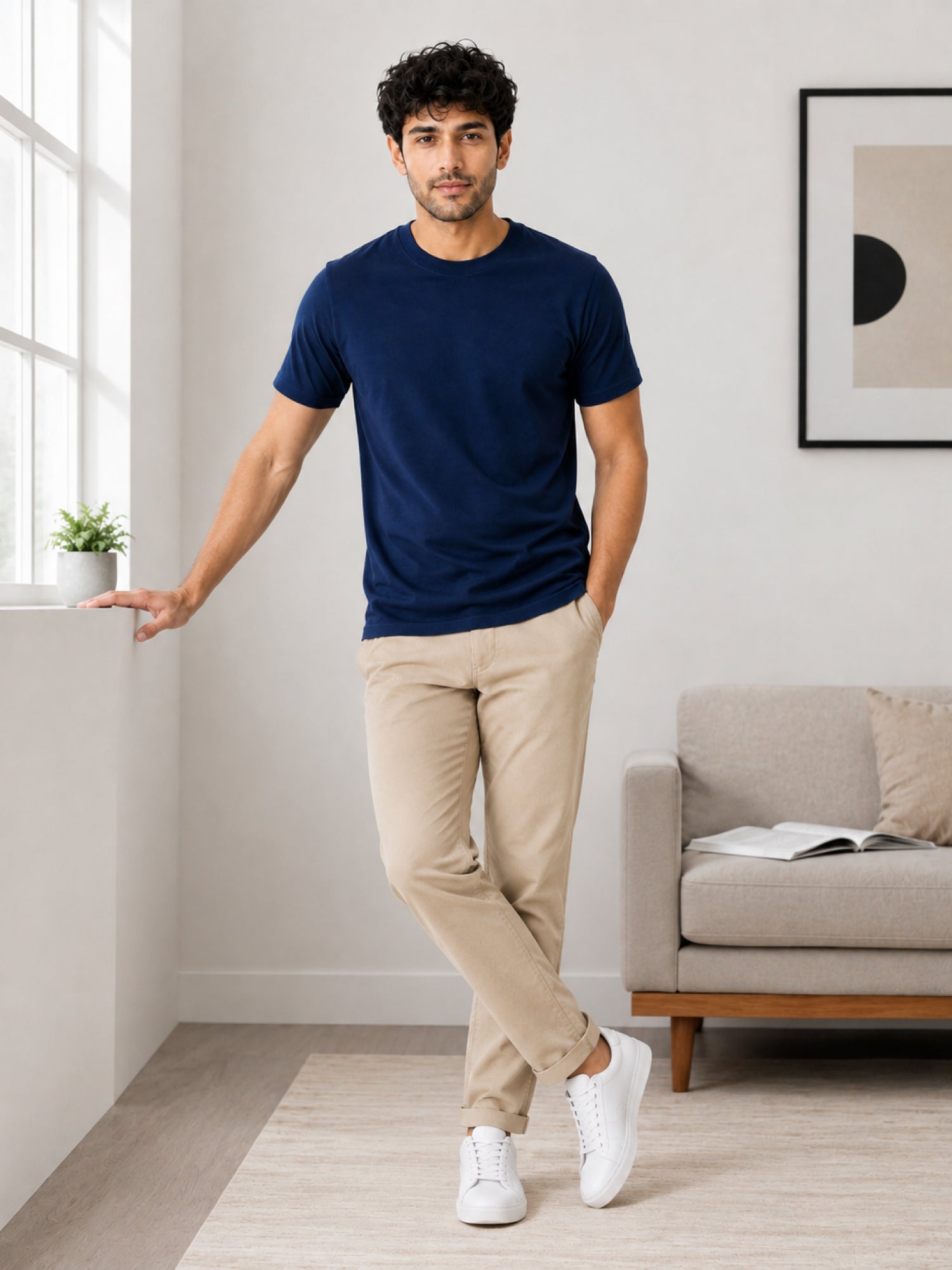 Men's Premium 100% Cotton Round Neck Half Sleeve T-Shirt