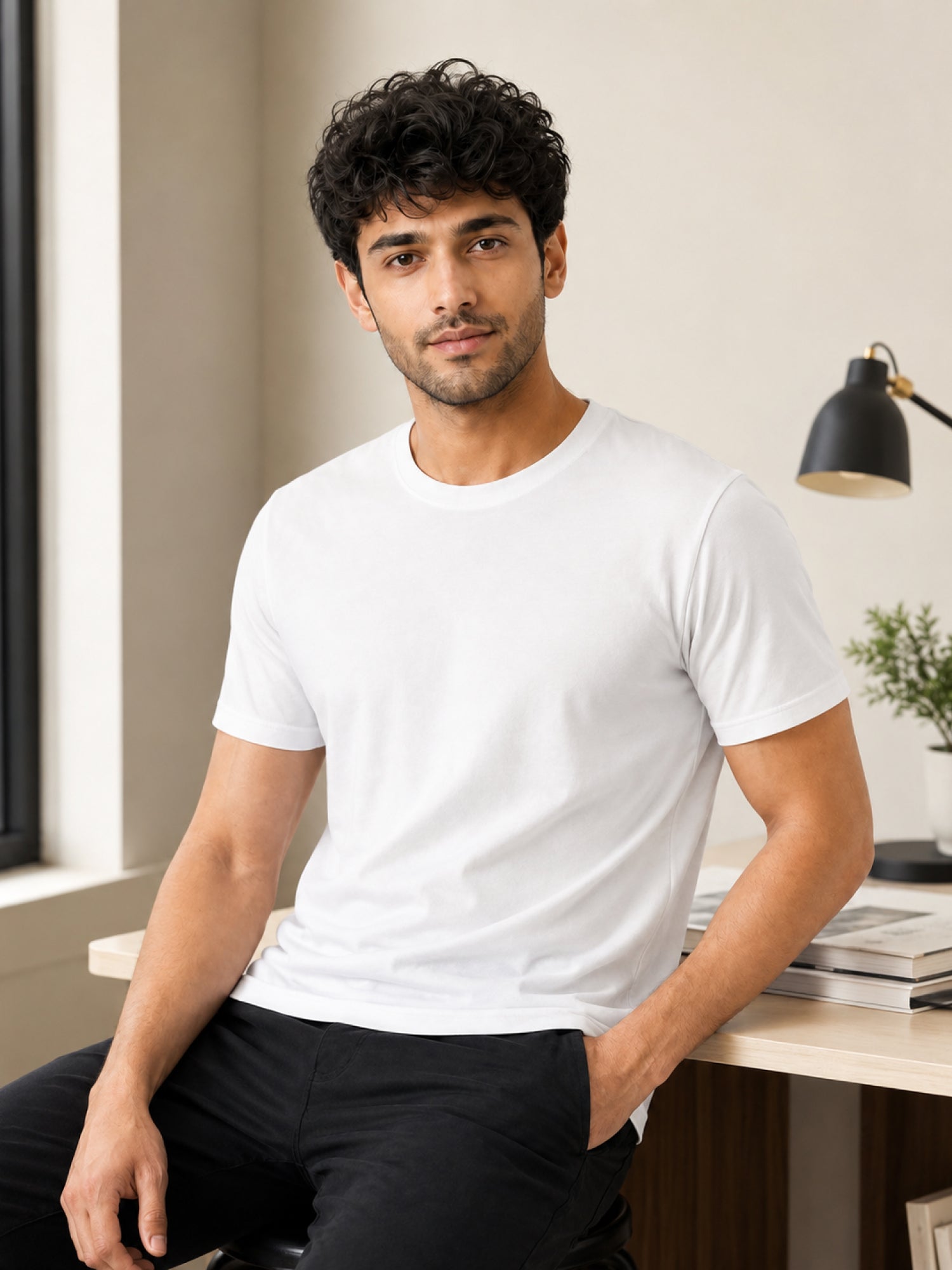 Men's Premium 100% Cotton Round Neck Half Sleeve T-Shirt