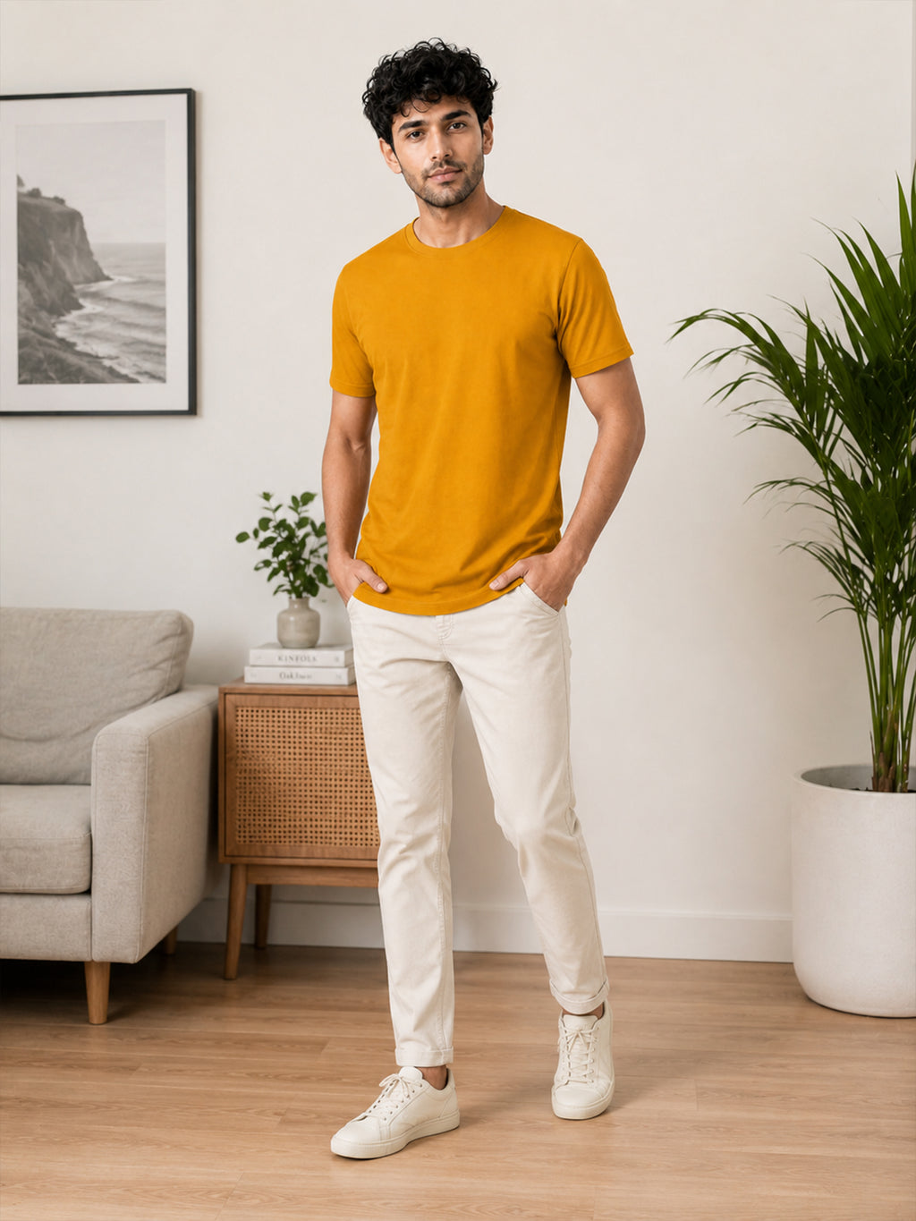 Men's Premium 100% Cotton Round Neck Half Sleeve T-Shirt