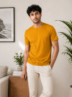 Men's Premium 100% Cotton Round Neck Half Sleeve T-Shirt