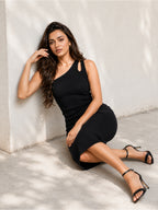 Ribbed One Shoulder Dress
