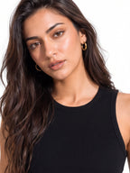 Ribbed Round Neck Crop Tank Top
