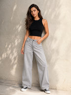 Ribbed Round Neck Crop Tank Top