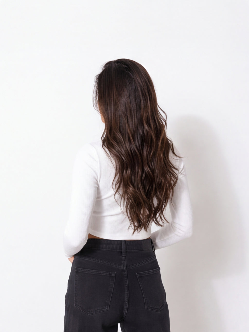 Ribbed Full Sleeve Crop Polo