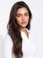 Ribbed Full Sleeve Crop Polo
