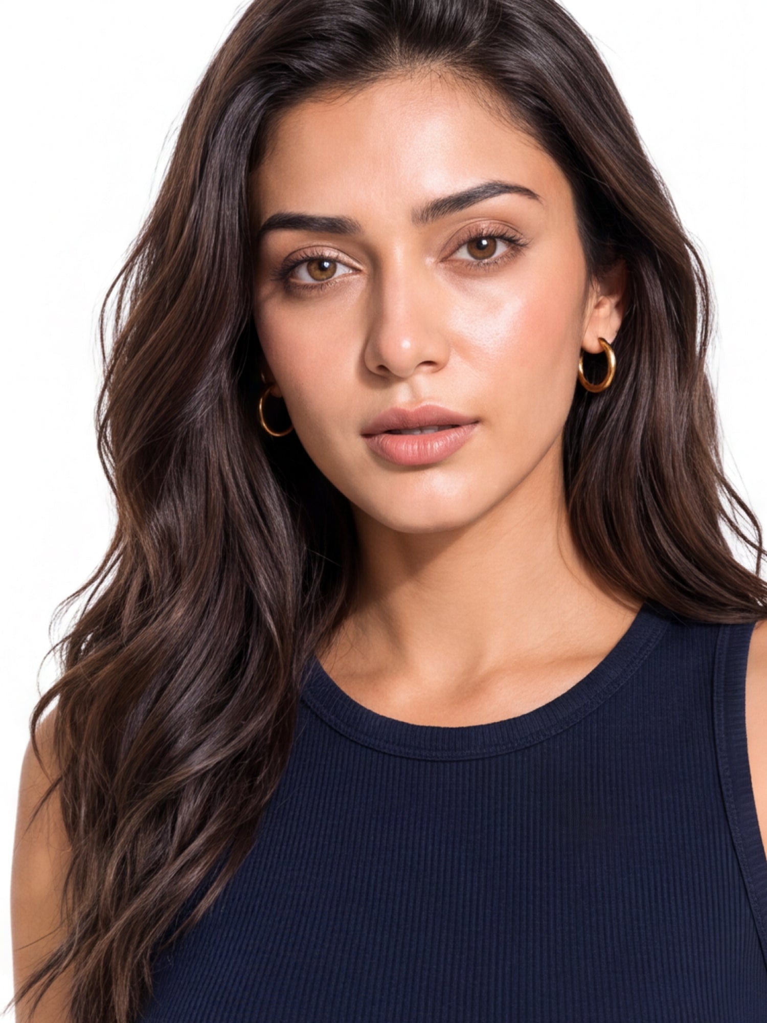 Ribbed Round Neck Crop Tank Top