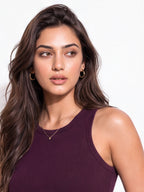 Ribbed Round Neck Crop Tank Top
