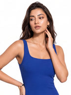 Ribbed Square Neck Bodycon Dress