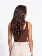 Ribbed Square Neck Crop Tank Top