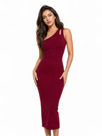 Ribbed One Shoulder Dress