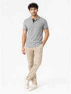 Men's 100% Cotton Ribbed Polo T-Shirt