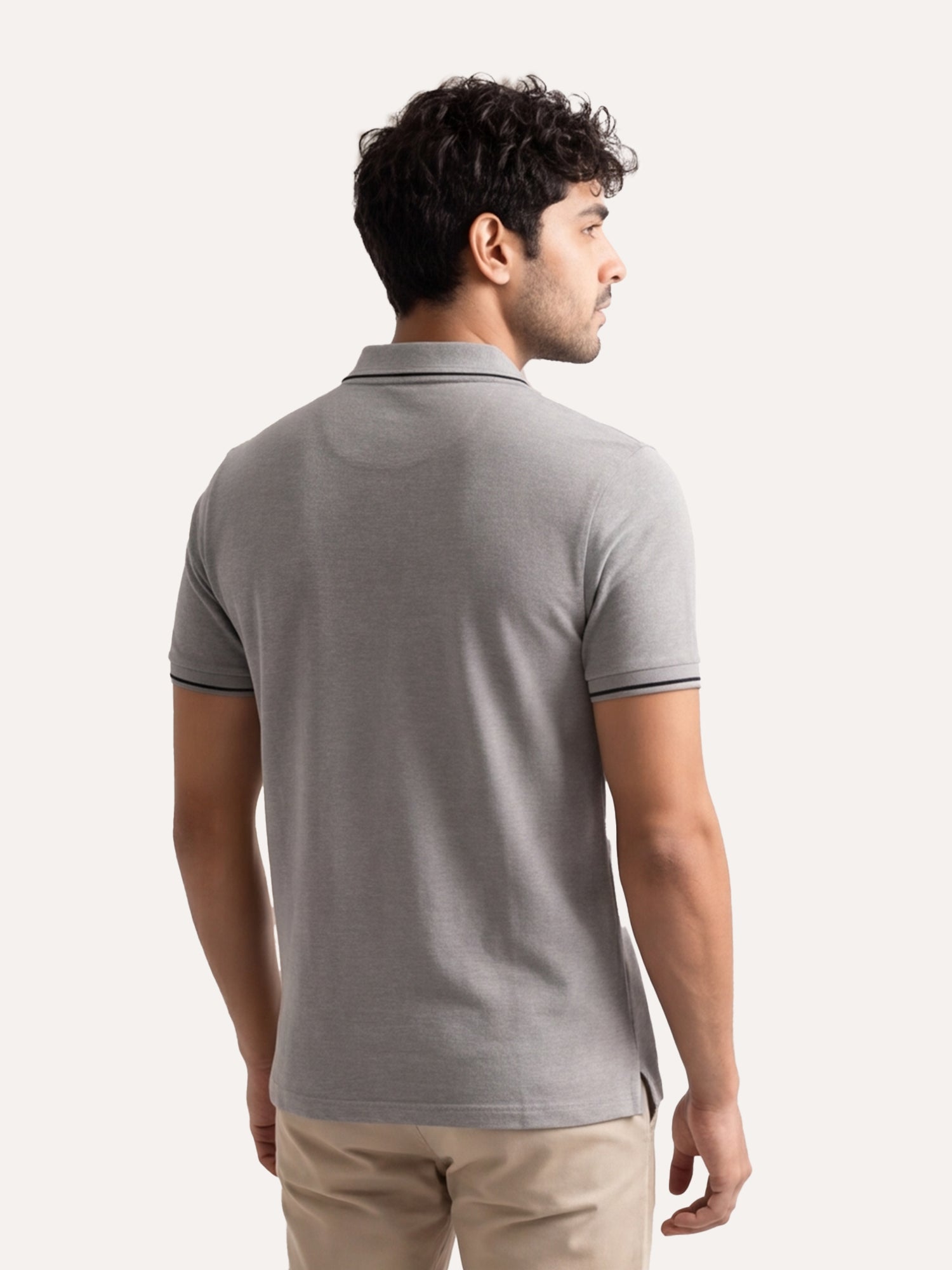 Men's 100% Cotton Ribbed Polo T-Shirt