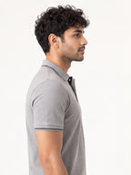 Men's 100% Cotton Ribbed Polo T-Shirt