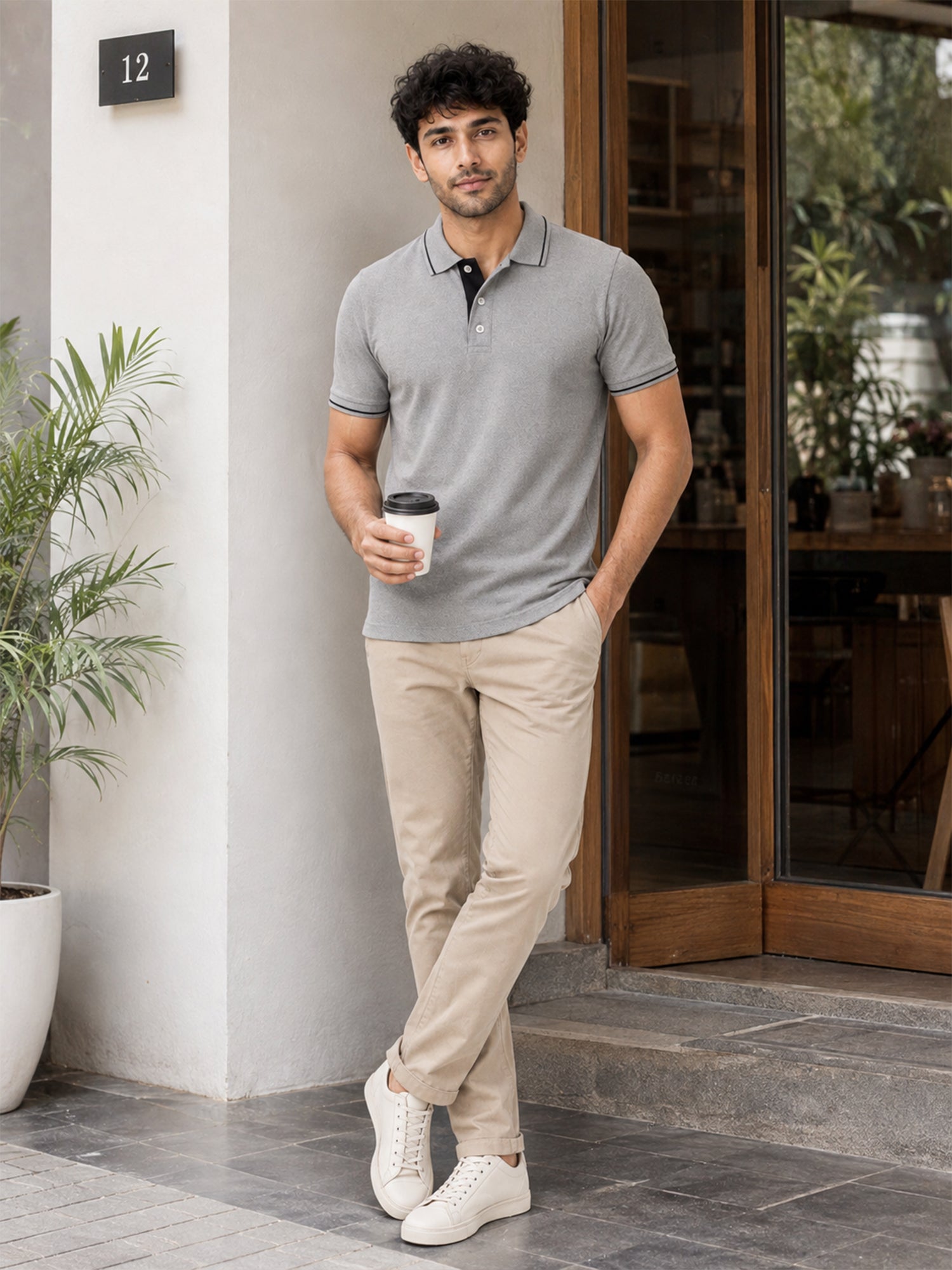 Men's 100% Cotton Ribbed Polo T-Shirt
