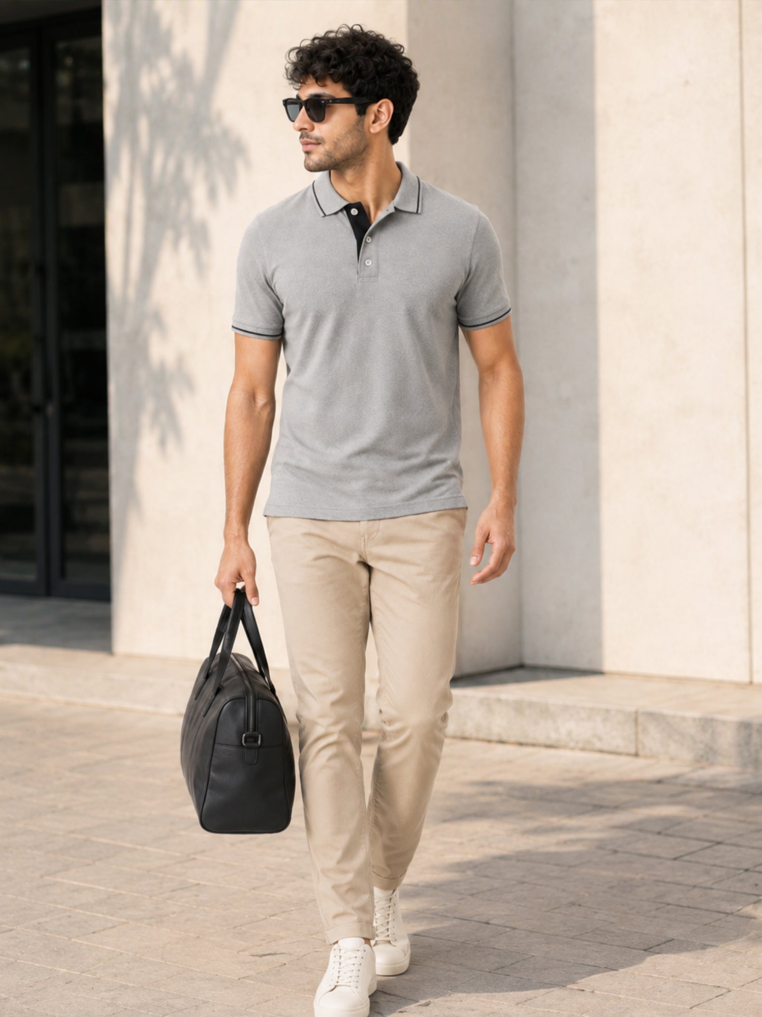 Men's 100% Cotton Ribbed Polo T-Shirt