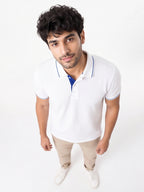 Men's 100% Cotton Ribbed Polo T-Shirt