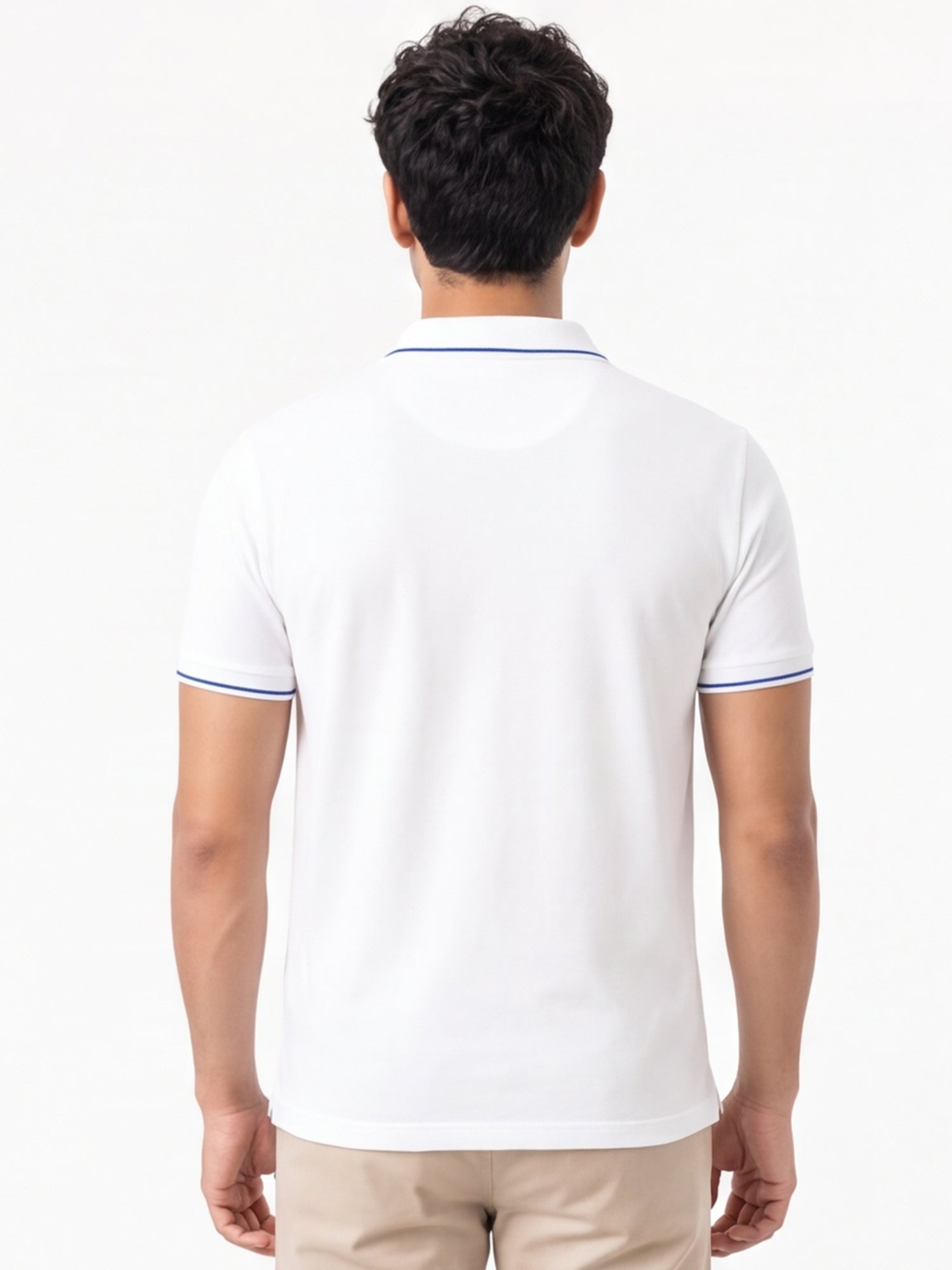 Men's 100% Cotton Ribbed Polo T-Shirt