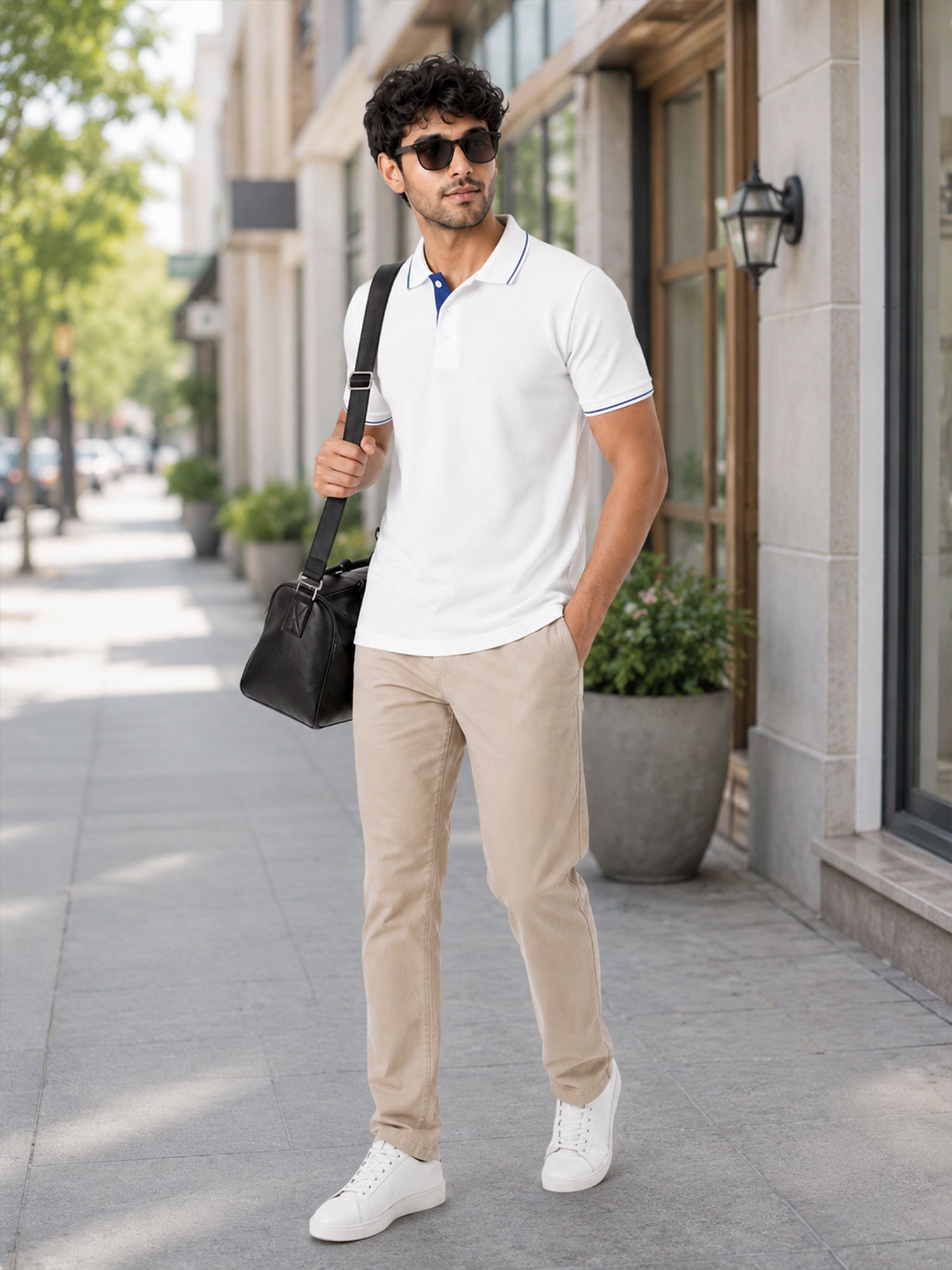 Men's 100% Cotton Ribbed Polo T-Shirt