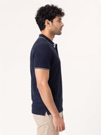 Men's 100% Cotton Ribbed Polo T-Shirt