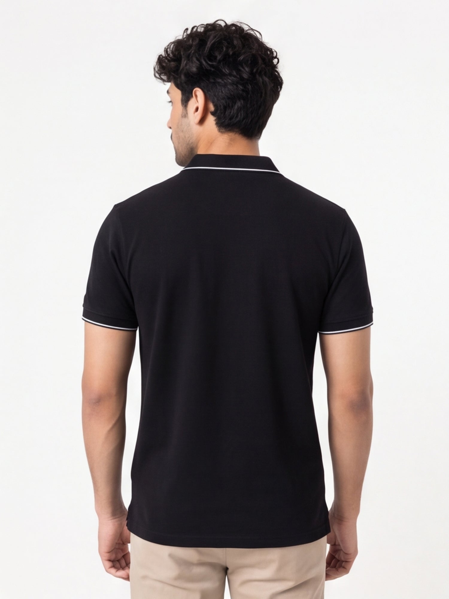 Men's 100% Cotton Ribbed Polo T-Shirt