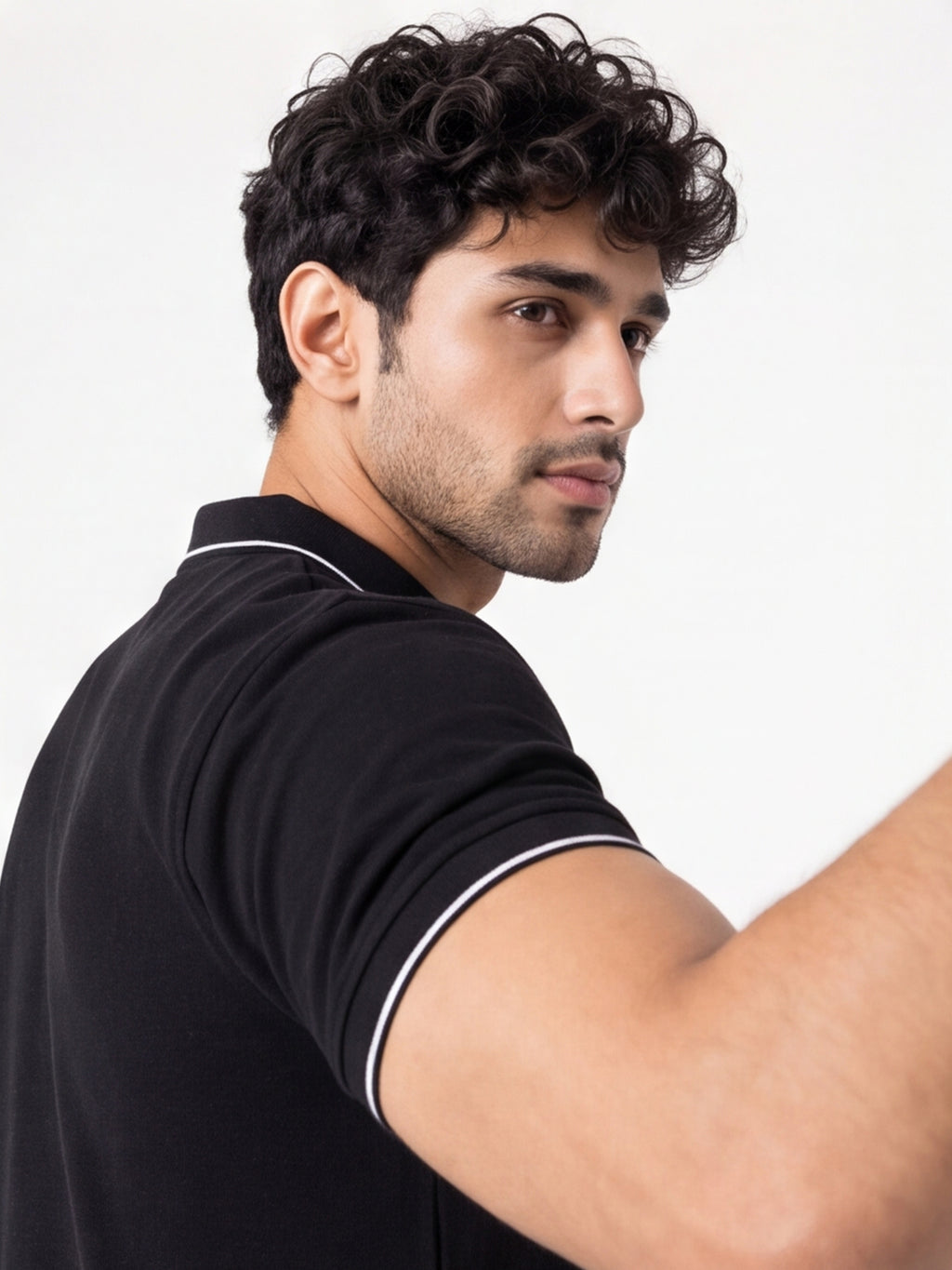 Men's 100% Cotton Ribbed Polo T-Shirt