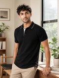 Men's 100% Cotton Ribbed Polo T-Shirt