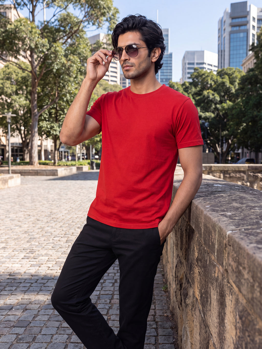 Men's Signature 100% Cotton Round Neck Half Sleeve T-Shirt | 180+ GSM | Soft Touch Finish