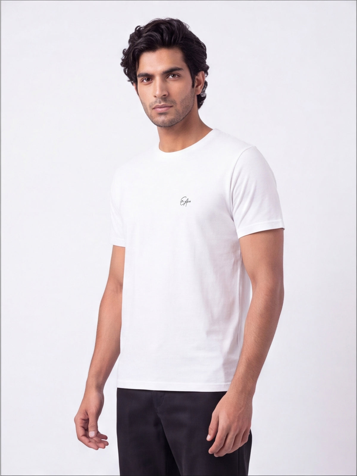 Men's Signature 100% Cotton Crest Round Neck Half Sleeve T-Shirt | 180+ GSM | Premium Finish