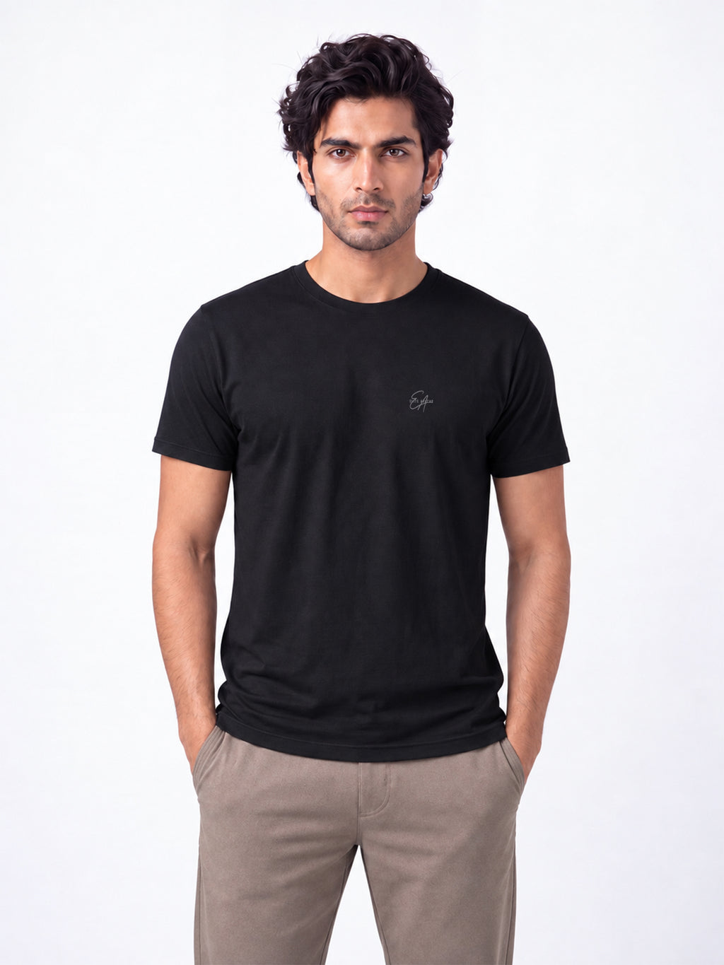 Men's Signature 100% Cotton Crest Round Neck Half Sleeve T-Shirt | 180+ GSM | Premium Finish